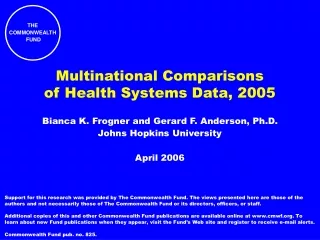Multinational Comparisons of Health Systems Data, 2005