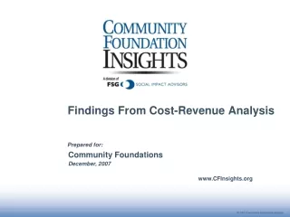 Findings From Cost-Revenue Analysis