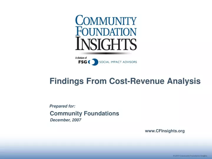 findings from cost revenue analysis
