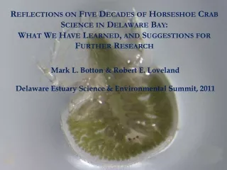 Mark L. Botton &amp; Robert E. Loveland Delaware Estuary Science &amp; Environmental Summit, 2011