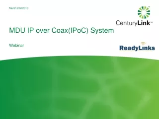 MDU IP over Coax(IPoC) System  Webinar