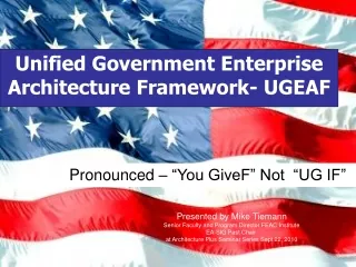 Unified Government Enterprise Architecture Framework- UGEAF