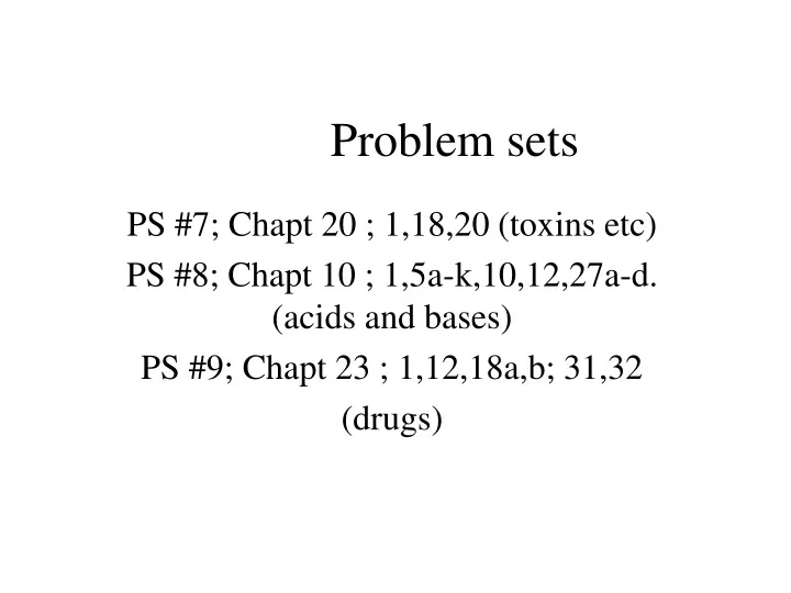 problem sets