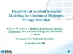 Hypothetical Accident Scenario Modeling for Condensed Hydrogen Storage Materials - slide 1