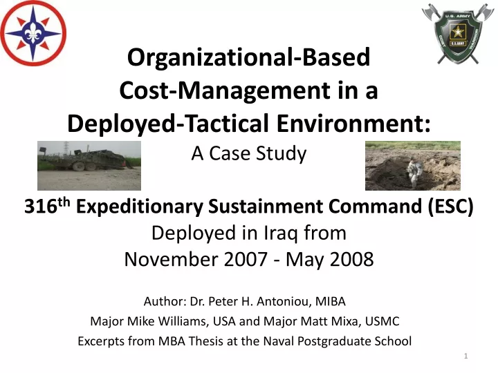 organizational based cost management