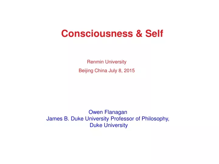 consciousness self renmin university beijing