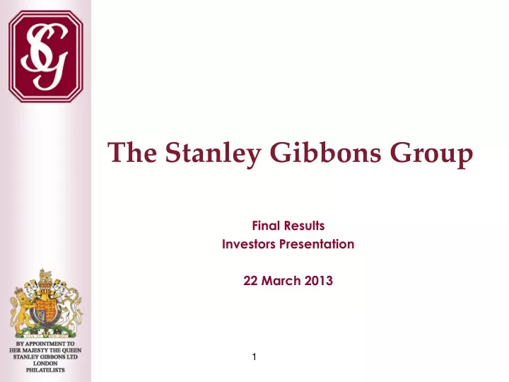 final results investors presentation 22 march 2013