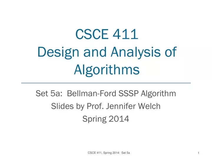 csce 411 design and analysis of algorithms