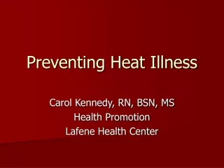 Preventing Heat Illness