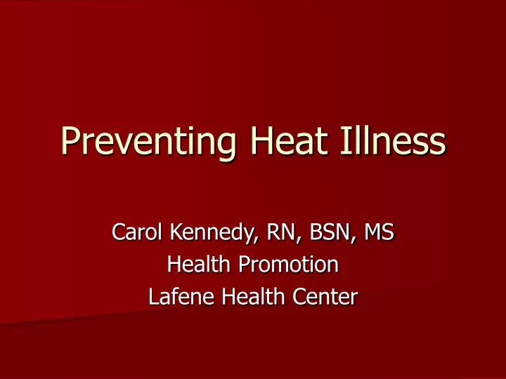 preventing heat illness