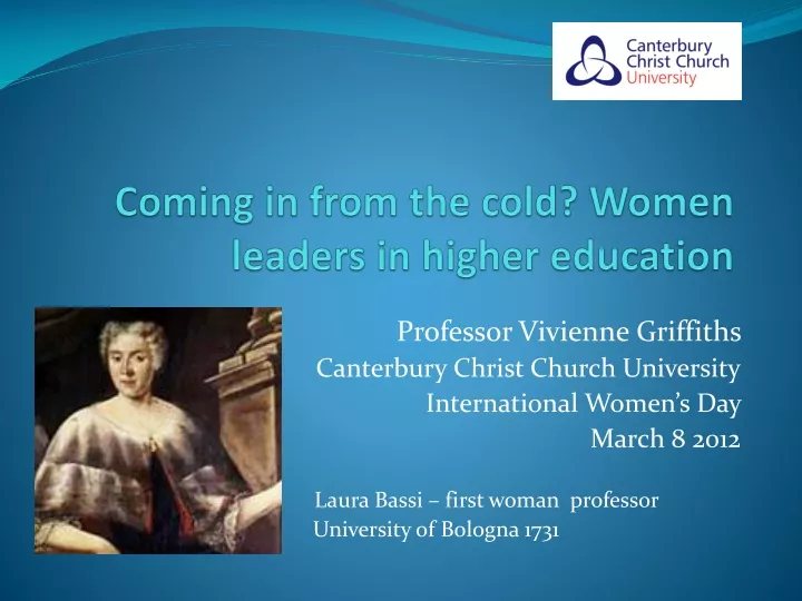 coming in from the cold women leaders in higher education