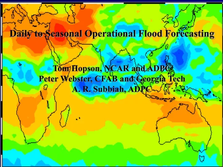 daily to seasonal operational flood forecasting