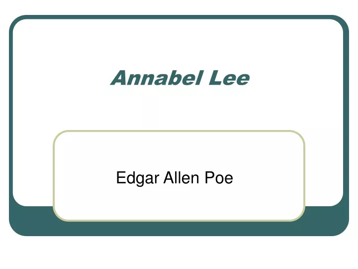 annabel lee