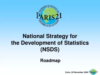 National Strategy for  the Development of Statistics (NSDS)
