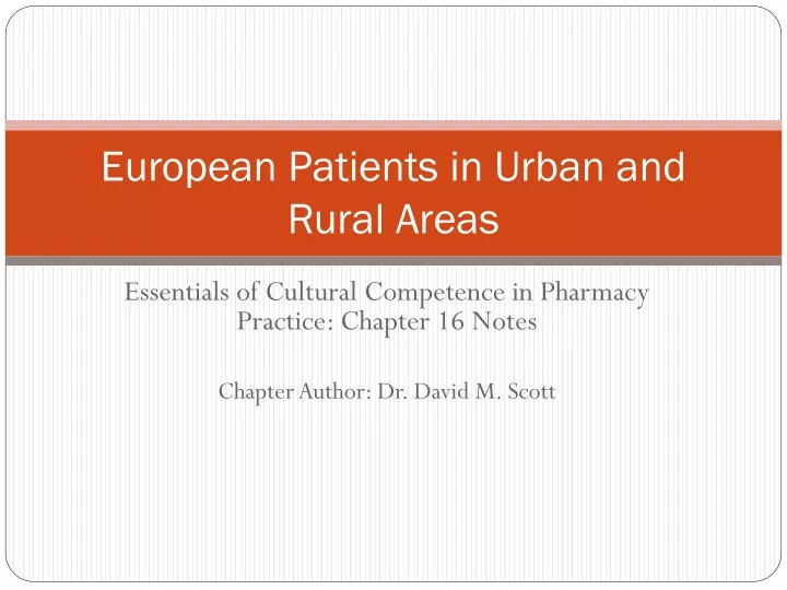 european patients in urban and rural areas