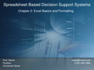 Chapter 2: Excel Basics and Formatting