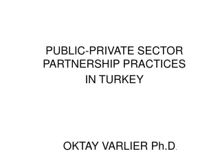 PUBLIC-PRIVATE SECTOR PARTNERSHIP PRACTICES IN TURKEY
