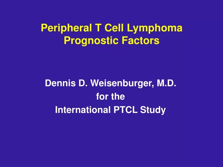 peripheral t cell lymphoma prognostic factors