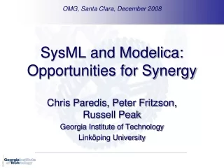 SysML and Modelica: Opportunities for Synergy