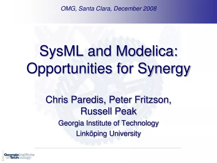 sysml and modelica opportunities for synergy