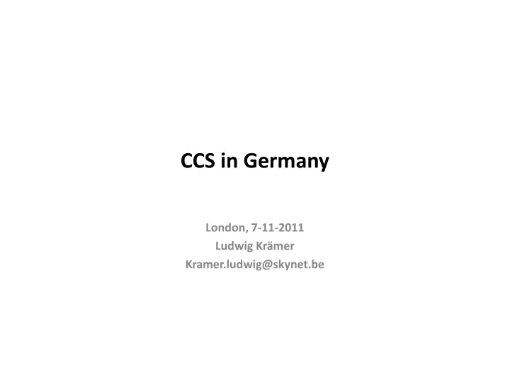 ccs in germany
