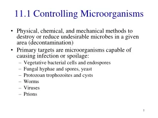 11.1 Controlling Microorganisms