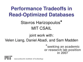Performance Tradeoffs in Read-Optimized Databases
