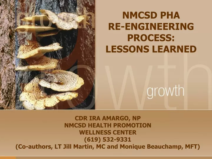 nmcsd pha re engineering process lessons learned