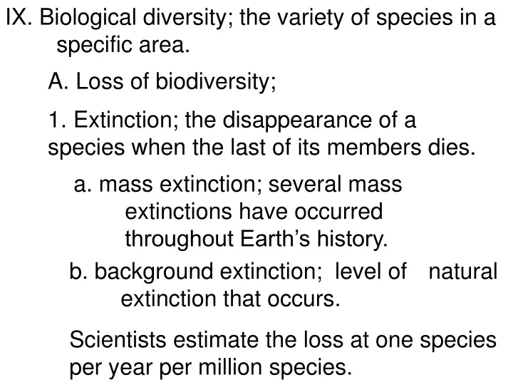 ix biological diversity the variety of species