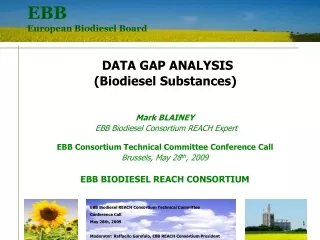 DATA  GAP ANALYSIS (Biodiesel Substances)