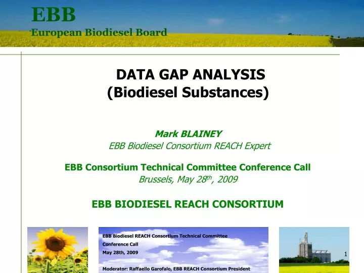 data gap analysis biodiesel substances