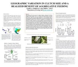 GEOGRAPHIC VARIATION IN CLUTCH SIZE AND A REALIZED BENEFIT OF AGGREGATIVE FEEDING