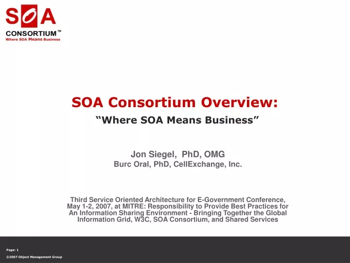 soa consortium overview where soa means business
