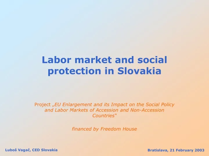 labor market and social protection in slovakia