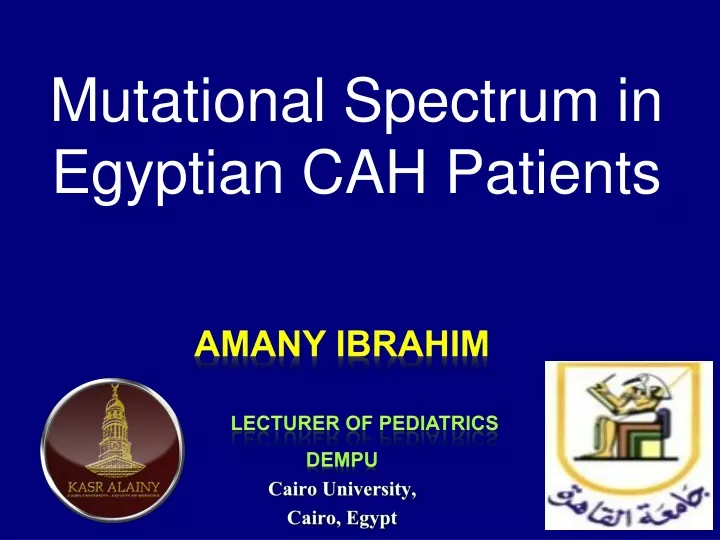 mutational spectrum in egyptian cah patients