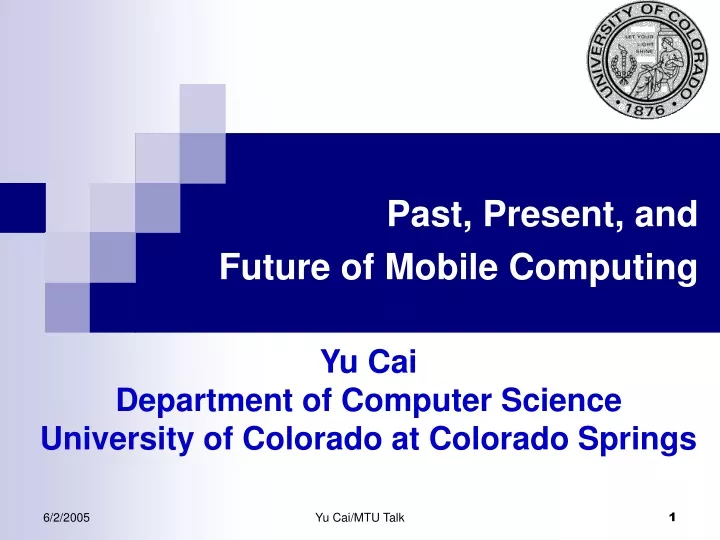 past present and future of mobile computing