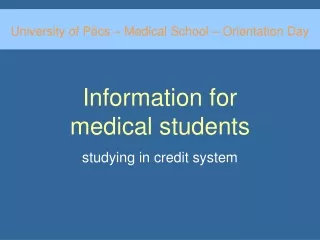 information for medical students