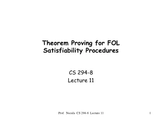 Theorem Proving for FOL Satisfiability Procedures