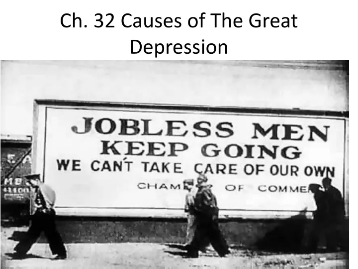 ch 32 causes of the great depression
