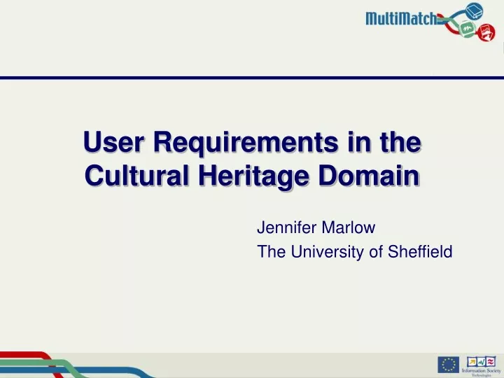 user requirements in the cultural heritage domain
