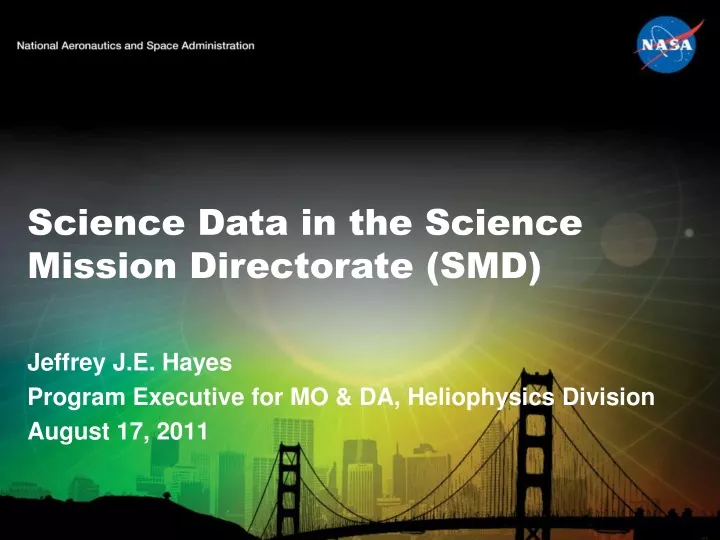 science data in the science mission directorate smd