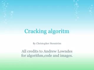 Cracking algoritm