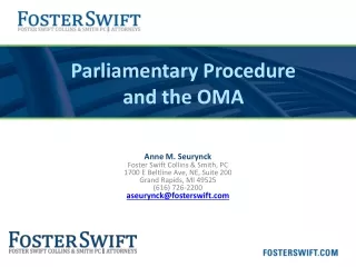 Parliamentary Procedure and the OMA