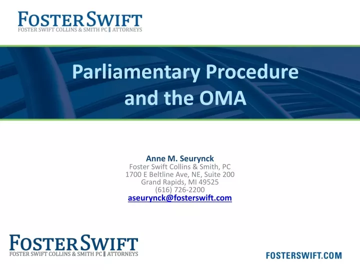 parliamentary procedure and the oma