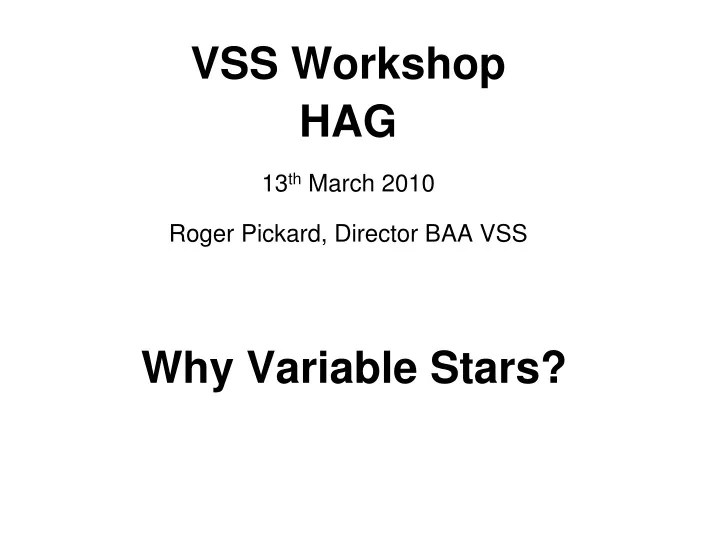 why variable stars