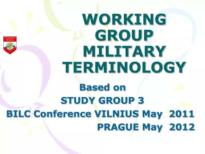 working group military terminology