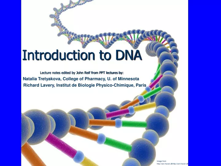 introduction to dna lecture notes edited by john