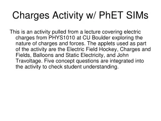 Charges Activity w/ PhET SIMs