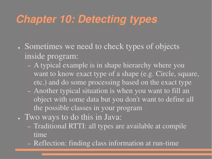 chapter 10 detecting types