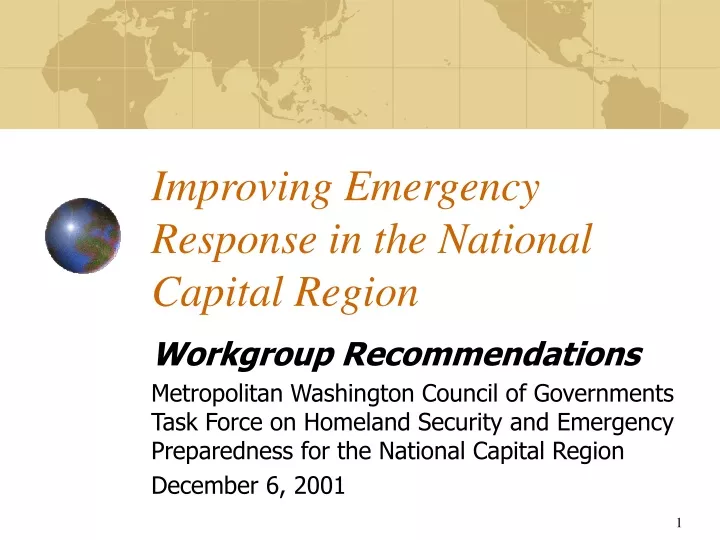 improving emergency response in the national capital region